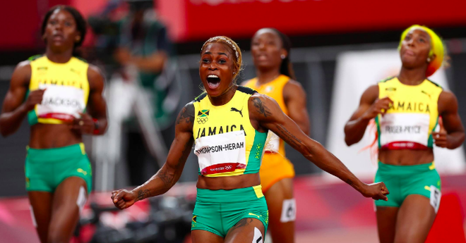 Điền kinh Jamaica đoạt trọn bộ huy chương chạy 100m nữ