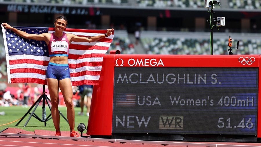 VĐV Mỹ về nhất ở chung kết 400m vượt rào nữ